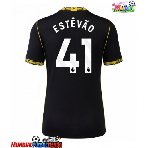 Camiseta Chelsea Estevao Willian #41 Segunda Equipación Replica 2026-27 para mujer mangas cortas